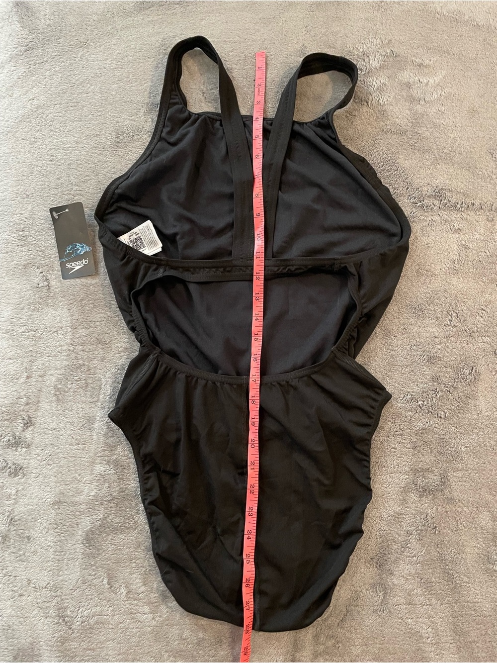 Speedo Endurance+ One Piece Swimsuit Women’s US Size 16/42 Black Racerback - Picture 11 of 11